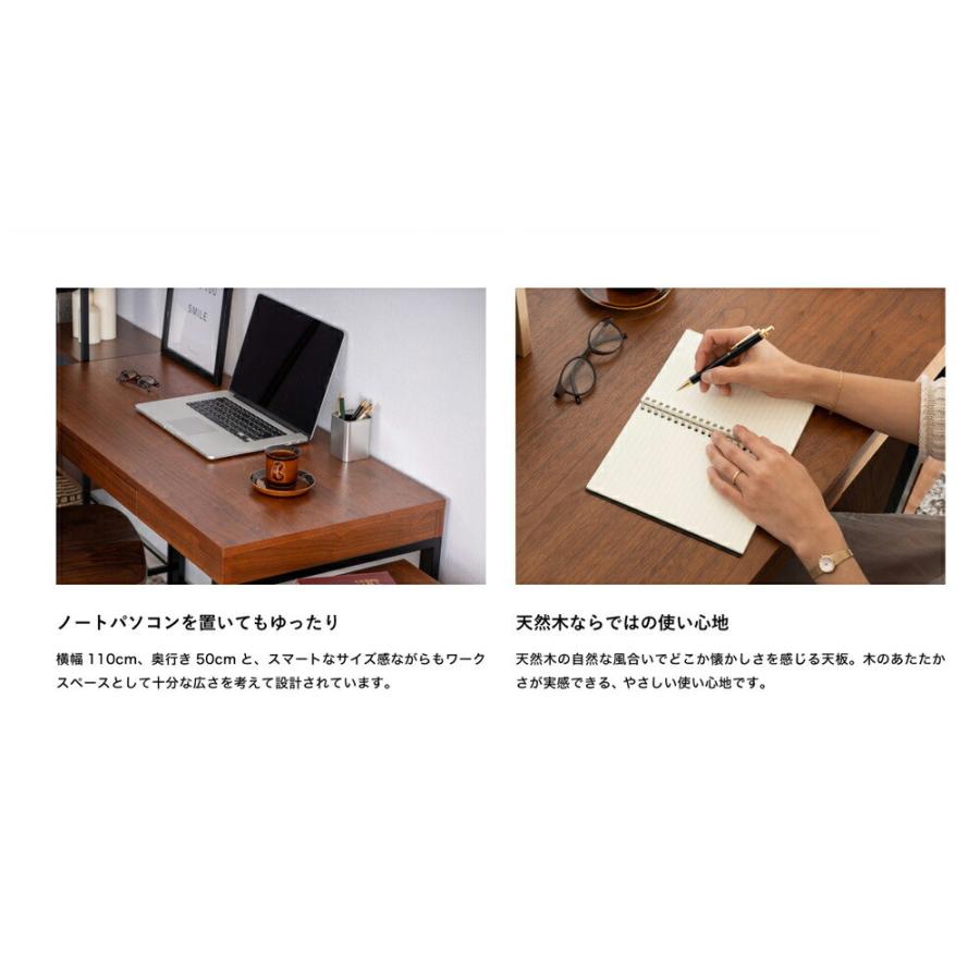 ICHIBA デスク 110cm ウォールナット パソコン desk シンプル ICHIBA デスク 110cm ウォールナット パソコン desk シンプル