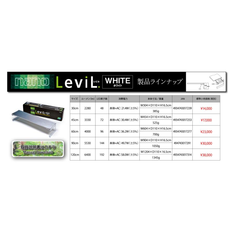 ゼンスイ ナノレビル450 ホワイト Nano Levil White Led 照明 水草育成 有限会社高知熱帯魚サービス 通販 Yahoo ショッピング