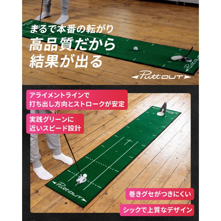 PuttOUT パットアウト パターマット グリーン グレー スリム 2m