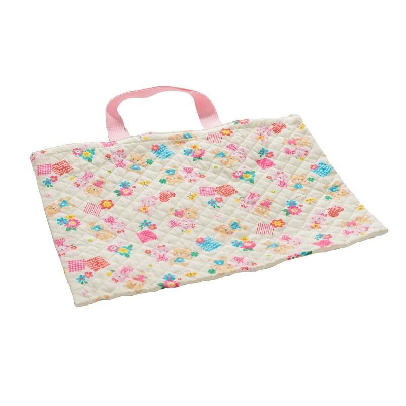 猫ちゃんドット柄レッスンバッグ　女の子用入園準備入園グッズおけいこバッグ音楽教室 猫ちゃんドット柄レッスンバッグ女の子用入園準備入園グッズ