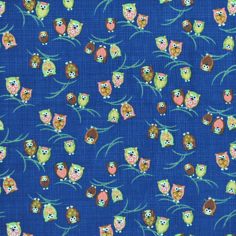 フクロウ 座布団カバー 銘仙判 YKKファスナー付 55×59cm エンジ