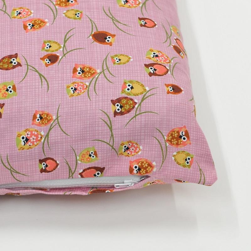 フクロウ 座布団カバー 銘仙判 YKKファスナー付 55×59cm エンジ