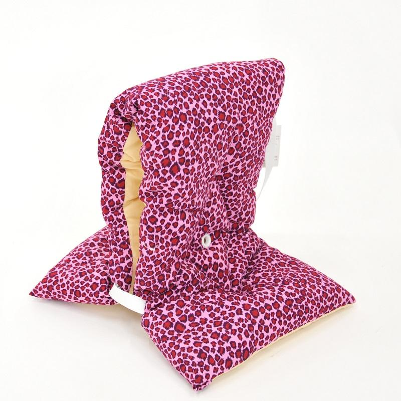 防災頭巾 ヒョウ ピンク 国産 綿100%小学生〜大人用 防災ずきん 低学年