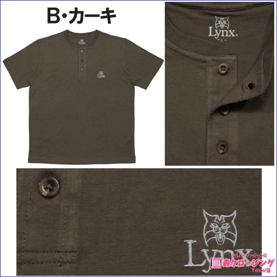 ジョンリンクス 人気 ヘンリーネック カットソー リンクス ヘンリーネック Tシャツ 綿100％ ボタン 半袖 M L LL シニア