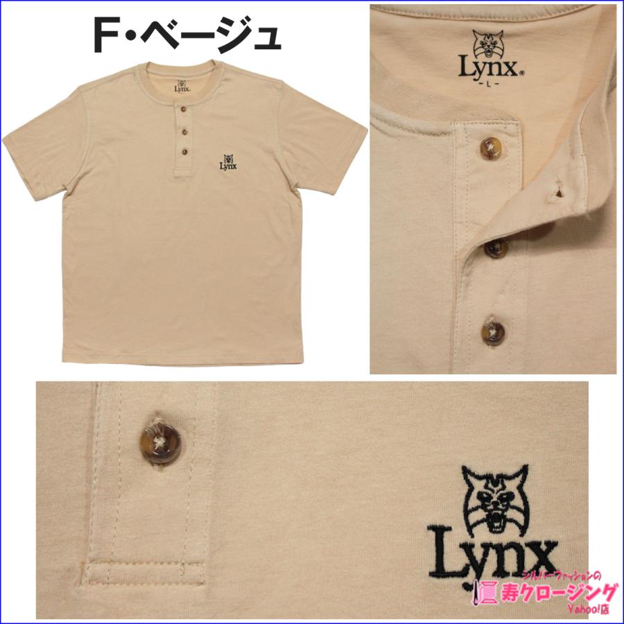 ジョンリンクス 人気 ヘンリーネック カットソー リンクス ヘンリーネック Tシャツ 綿100％ ボタン 半袖 M L LL シニア