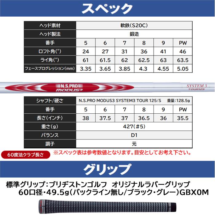 (2024 レフティモデル カスタム)ブリヂストン BRIDGESTONE 242CB+ アイアン6本セット(#5-PW)スチールシャフト/N.S.PRO MODUS3 SYSTEM3 TOUR125_11