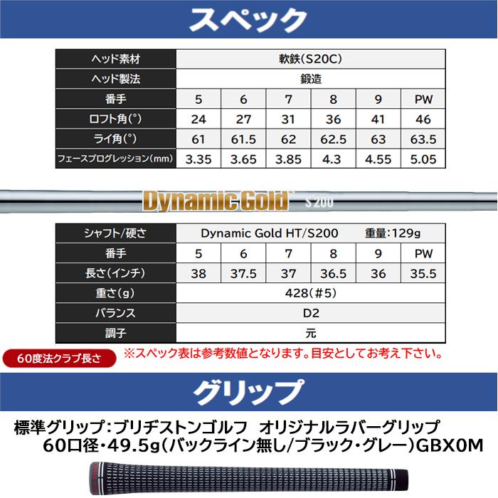 (2024 レフティモデル カスタム)ブリヂストン BRIDGESTONE 242CB+ アイアン6本セット(#5-PW)スチールシャフト/Dynamic Gold HT(2024年11月8日発売)_11