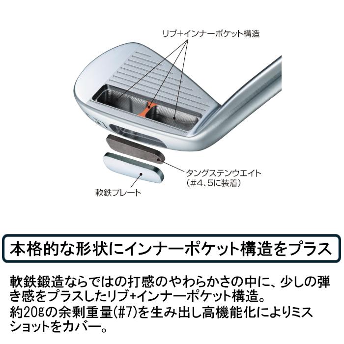 (2024 レフティモデル カスタム)ブリヂストン BRIDGESTONE 242CB+ アイアン6本セット(#5-PW)スチールシャフト/Dynamic Gold HT(2024年11月8日発売)_3