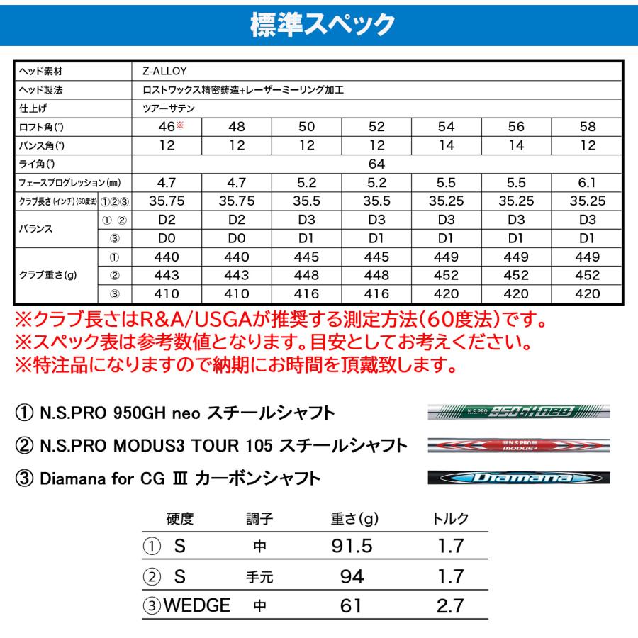 カスタムオーダー クリーブランド CBZ ウェッジ スチールシャフト N.S.