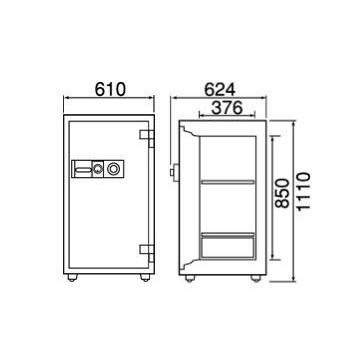 ダイヤセーフ 金庫 業務用 ダイヤル式 耐火金庫 DTS110 安い