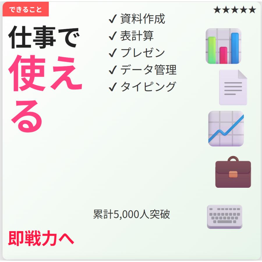 パソコン初心者から仕事レベルへ｜動画講座DVD27時間｜Word Excel PowerPoint Access タイピング｜Windows/Mac/スマホ対応の画像