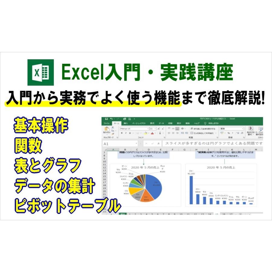 エクセル上達動画パソコン教室！『楽ぱそDVDフルセット』365/2024