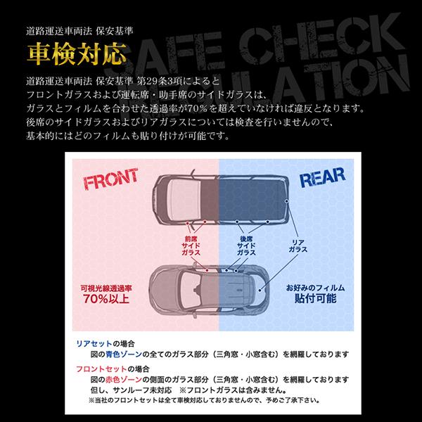 カーフィルム スーパースモーク リアセット ハイエース ワゴン ロング ワイド 4ドア TRH214W 2列目一枚 3列目右一枚 DIM■F1163-SS｜kotobukiya-yell｜05