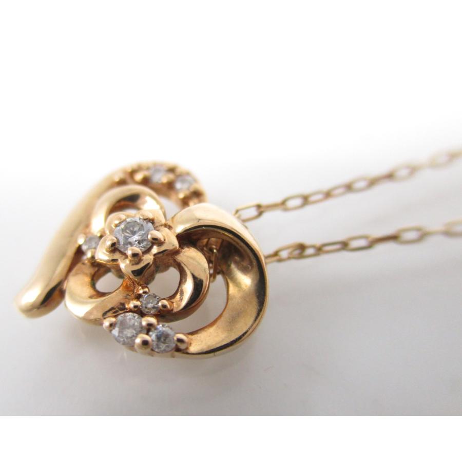 K10 PG 4℃ ダブルハートネックレス ダイヤモンド 4℃ - 新品同様 4°C k10 PG ダイヤ ハート ネックレス ✨の通販