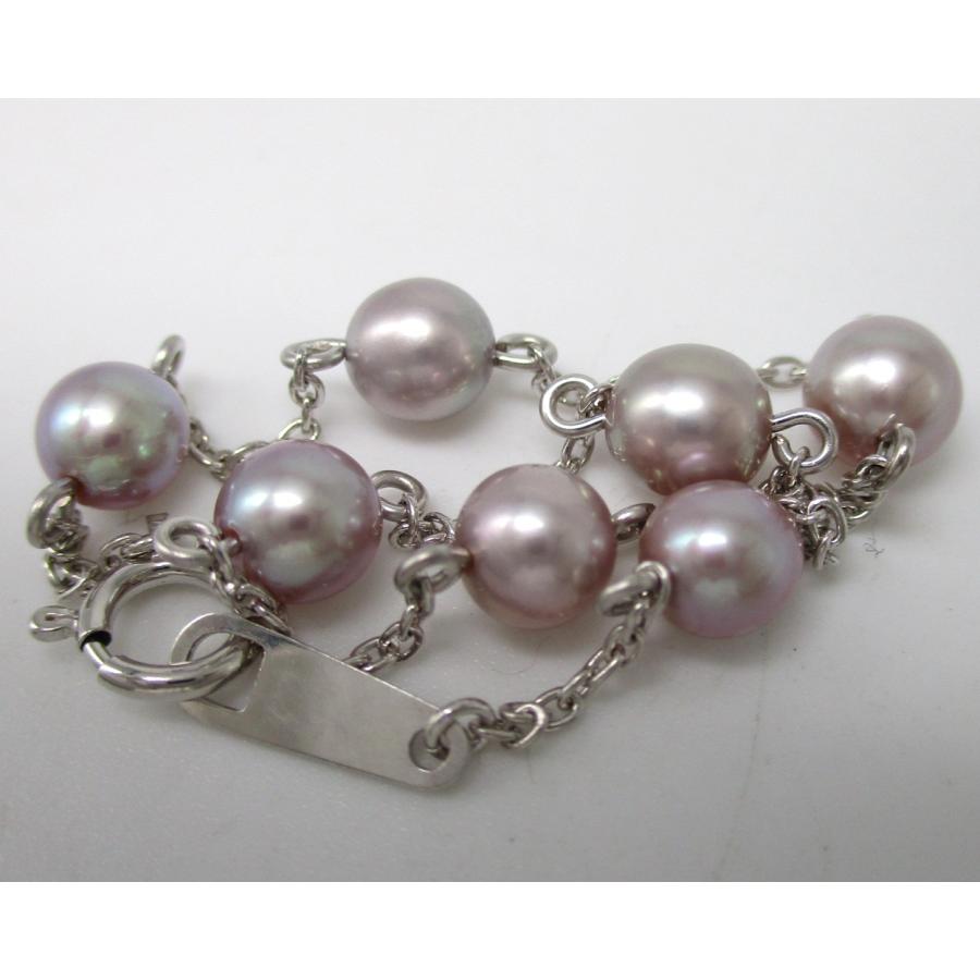 □田崎真珠 TASAKI□美品□K18WG ステーションパールブレスレット 