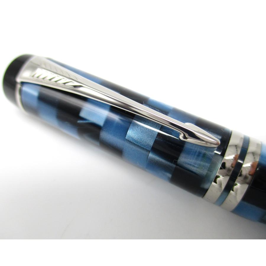 パーカー デュオフォールド 万年筆 ブルーPT チェック 即納PARKER