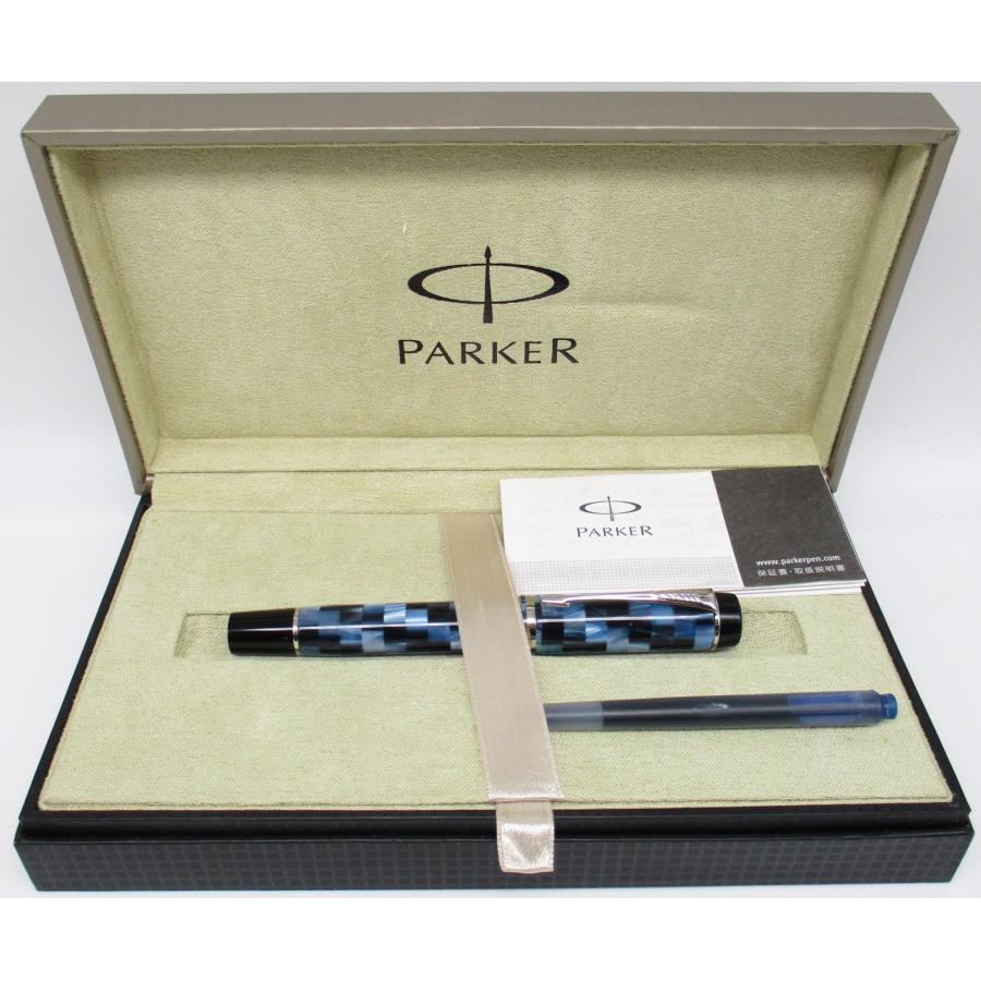 パーカー デュオフォールド 万年筆 ブルーPT チェック 即納PARKER