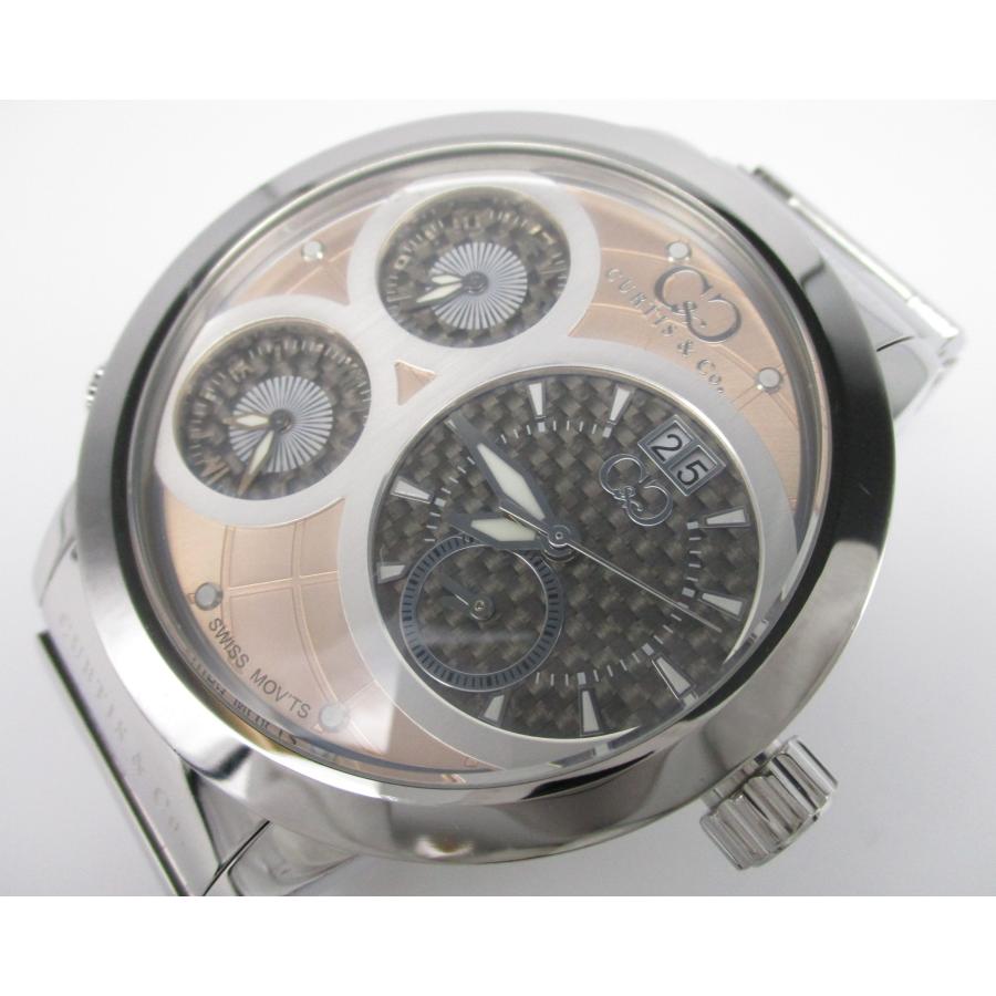 配送員設置 カーティス 4タイムゾーン メンズ時計 ビッグタイム