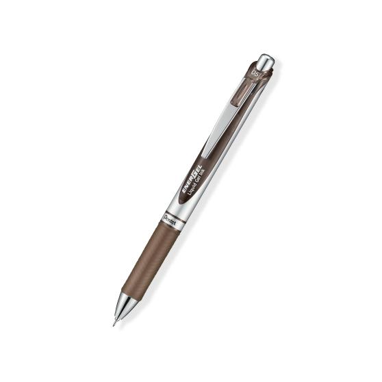 ぺんてる エナージェル 軸色：シルバー インキ色：セピア 0.7mm〈細字