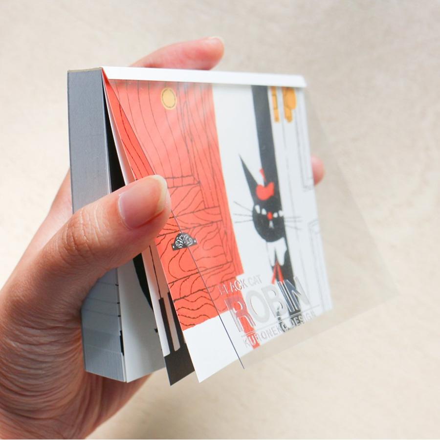 黒ねこ意匠 ブロックメモ BLACK CAT ROBIN【B】 22757 22-757