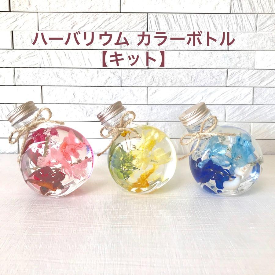ハーバリウム キット 手作り 花材＋ボトル＋オイル  選べる３色カラー プリザーブドフラワーキット hs109（Yahoo!・Kotohana）