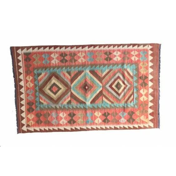 ペルシャ手織りキリム セミオールド 草木染 直輸入 サイズ約164×98cm