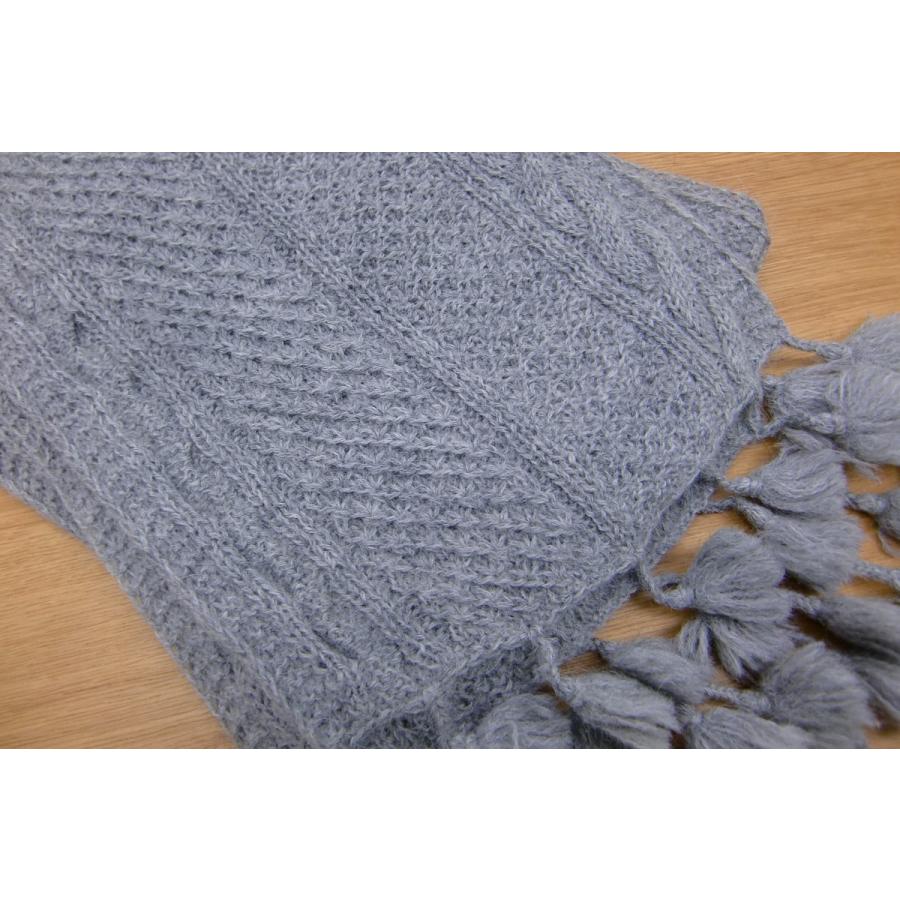 ベビーアルパカ100％ 手編みマフラー〔グレー〕 : オーガニック