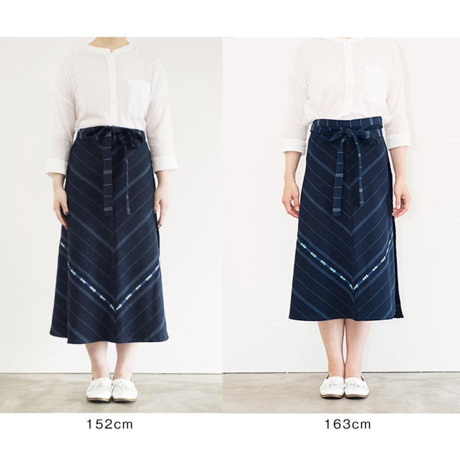 ilo itoo コルテスカート コルテスカート〔66cm丈〕カラフル絣〔オレンジ系〕（ilo itoo