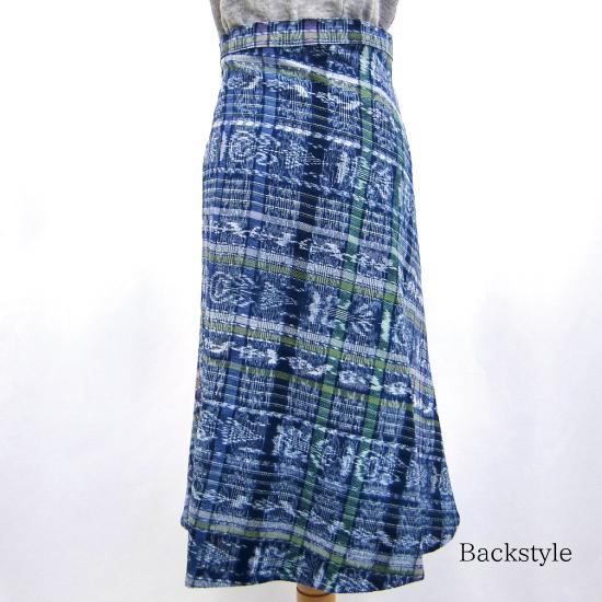 コルテスカート〔66cm丈〕インディゴ絣マルチ（ilo itoo）ラップ