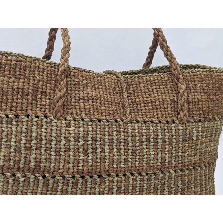 ヒロロ細工　福島県奥会津三島　バッグ　天然素材　伝統工芸　編み組細工　雪国の手仕事　国産　日本製 トスカネーラ レディースイントレチャートバケッタレザーショルダーバッグ 2124-VA ブルー