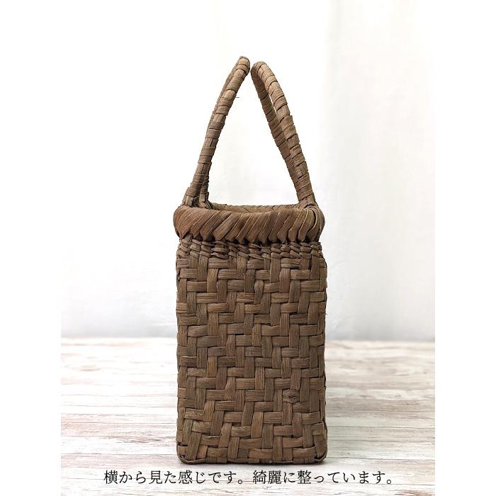 山葡萄かごバッグ 網代編み 福島県奥会津編み組み細工 内布付き 送料