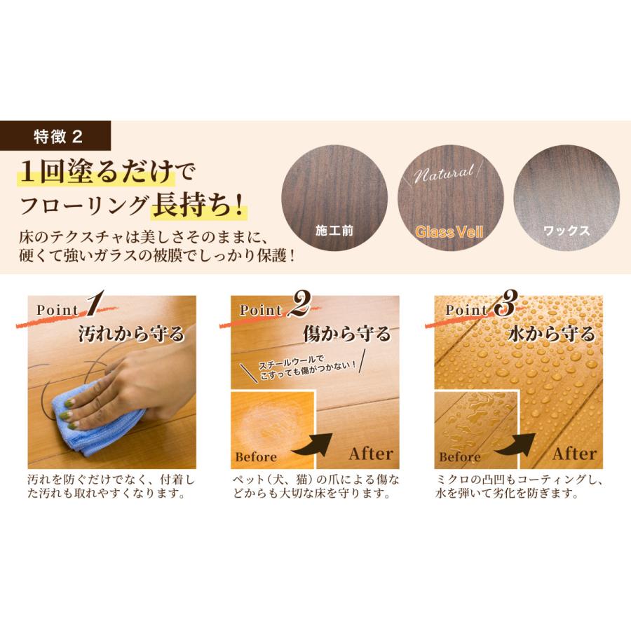 床フローリング ガラスコーティング グラスヴェール 100ml(約24畳用