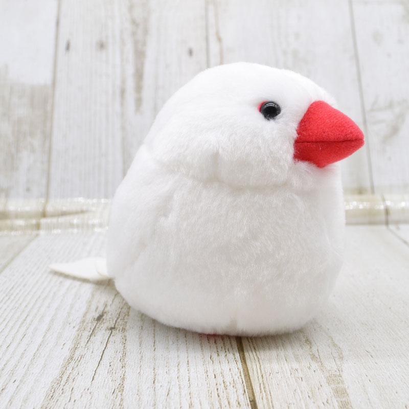 白河ことり ぬいぐるみ ことりすまいる】 白文鳥 ぬいぐるみ 1羽 《単品販売
