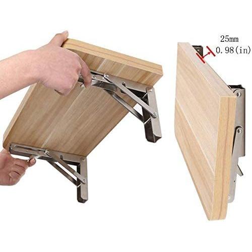 2pcs15.75”折りたたみ棚ブラケット、テーブル作業台用の頑丈なステンレススチール折りたたみ棚ブラケット、省スペースDIYブラケット