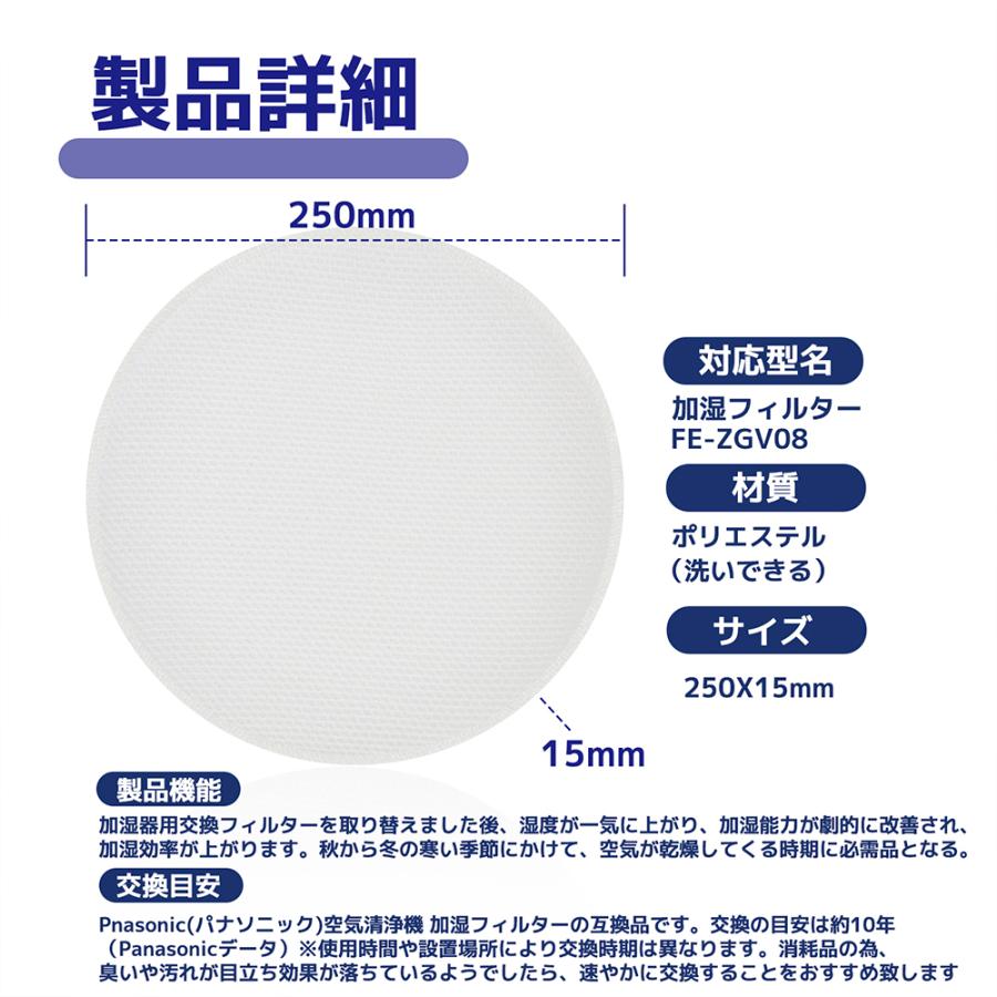 2枚セット パナソニック FE-ZGV08 加湿フィルター 加湿空気清浄機交換