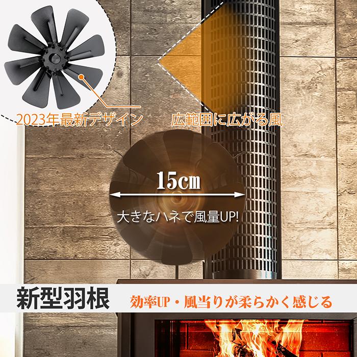 ストーブファン パワーアップ 5枚羽根 KTJ 専用温度計付 エコストーブ