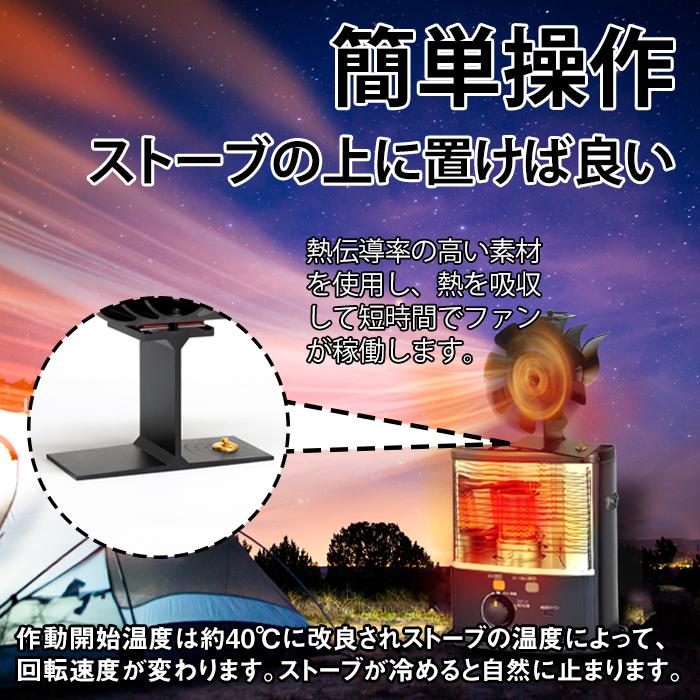 ストーブファン パワーアップ 5枚羽根 KTJ 専用温度計付 エコストーブ