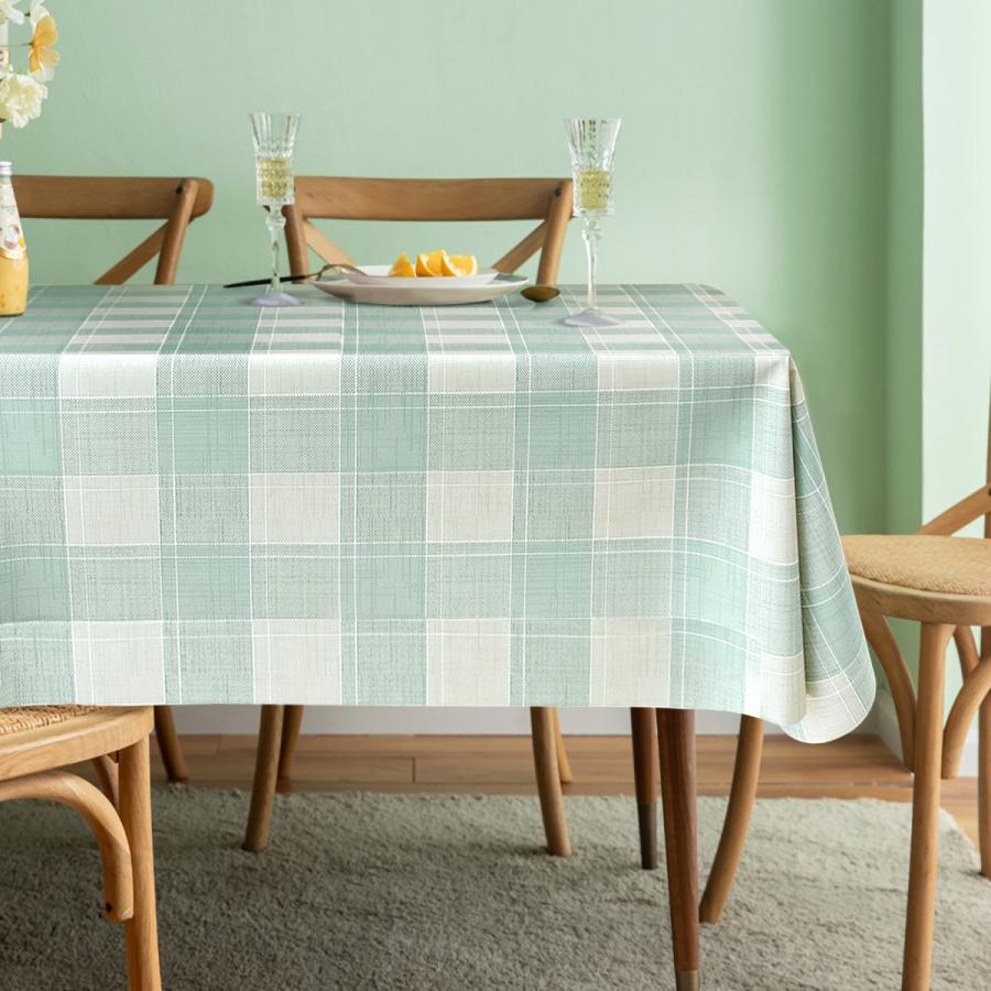 テブルクロス チェック柄 140*240汚れ防止 ビニール 撥水 撥油