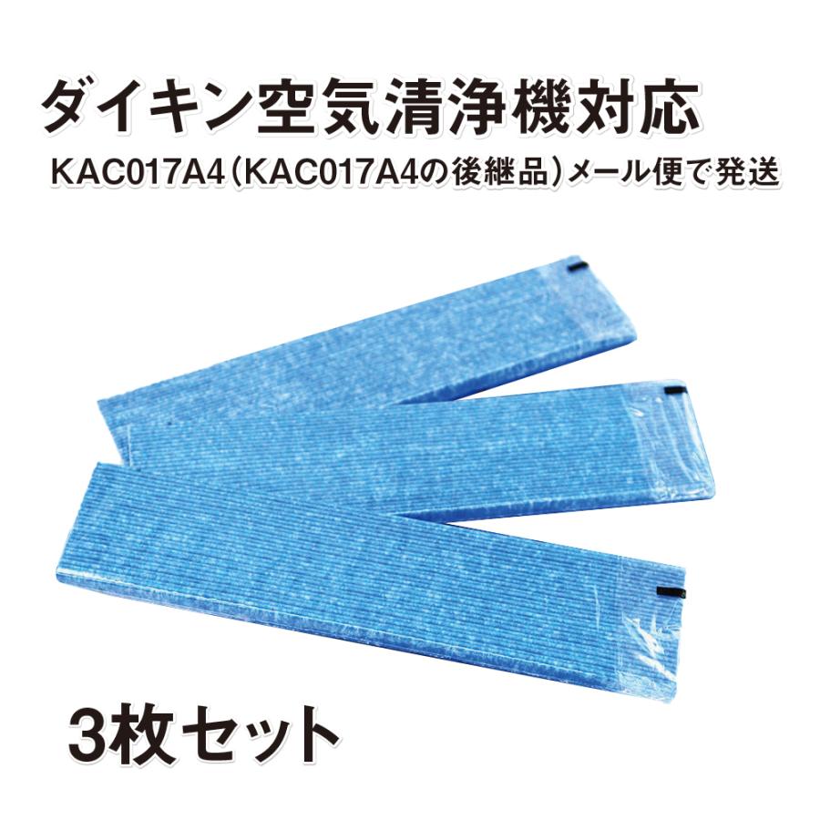 空気清浄機 フィルター　KAC017A4 kac017a4  集塵プリーツフィルター 互換品番 KAC006A4と後継品 KAC017A4（汎用型 3枚入り）ネコポス便