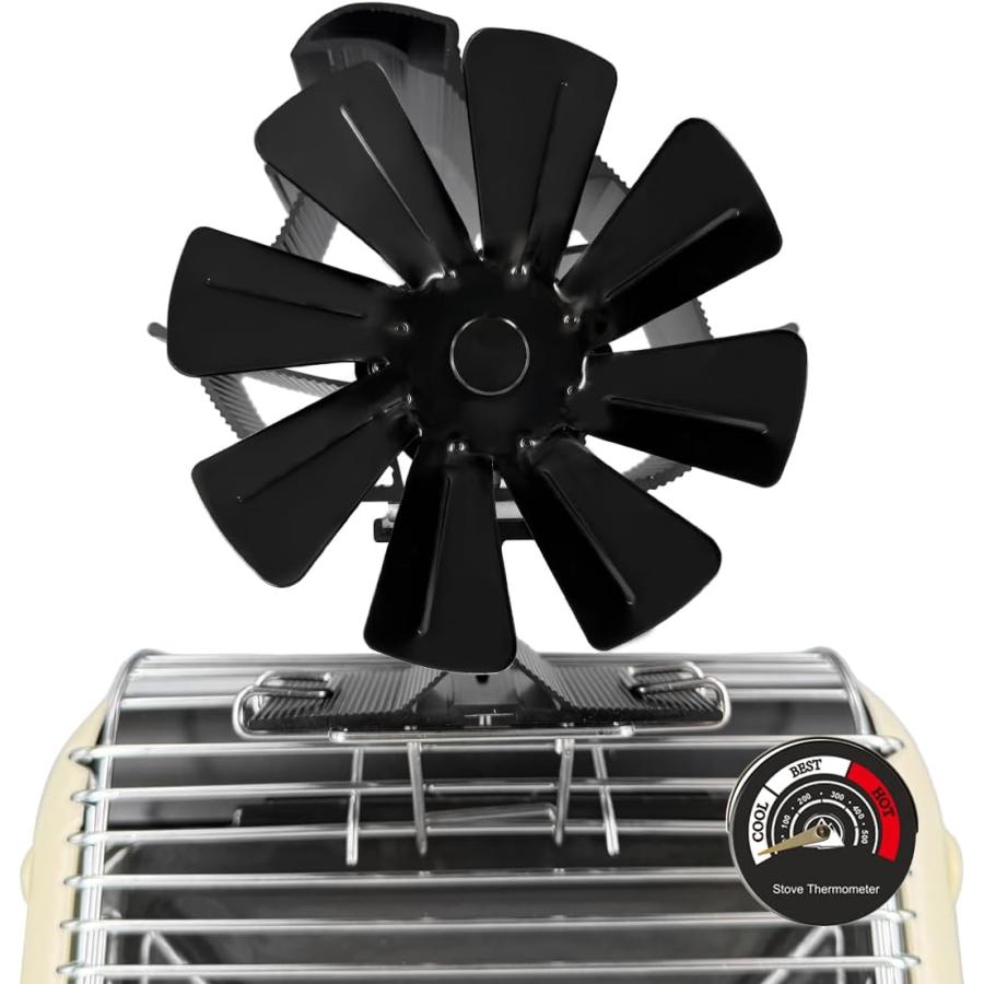 ストーブファン ミニ 8枚羽根 熱駆動 電源不要 省エネ 空気循環 磁気