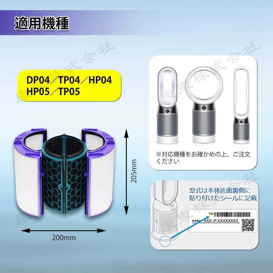 ダイソンと互換性のある空気清浄機能付ファンHP04 TP04 DP04 HP05 TP05