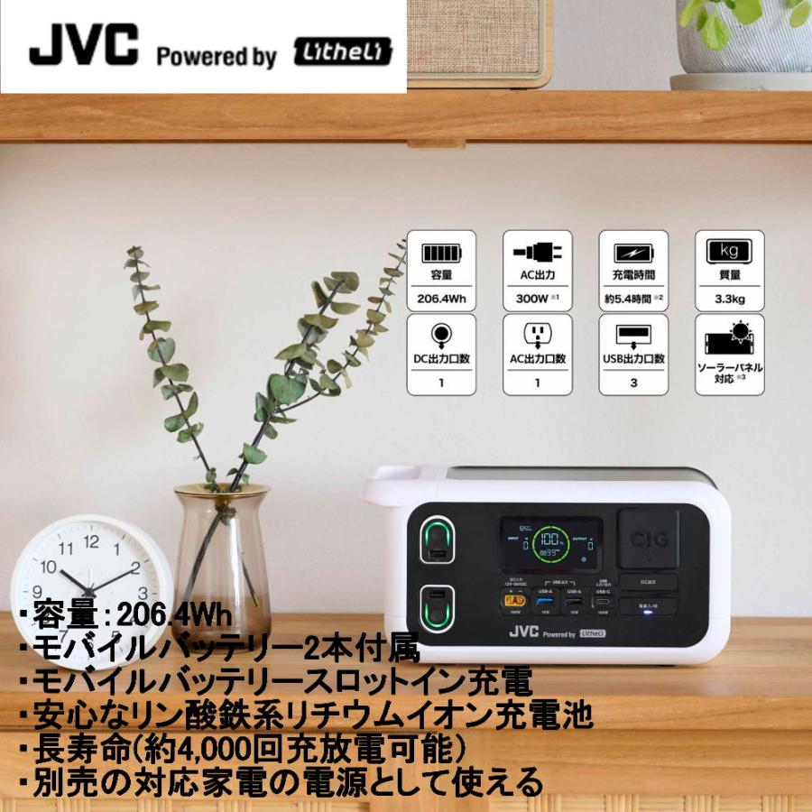 JVC Powerdby Litheli ポータブル電源 BN-RL230 206.4Wh Litheli コードレス高圧洗浄機セット  | モバイルバッテリー2本付 長寿命 常時接続 | JVCケンウッド | 01
