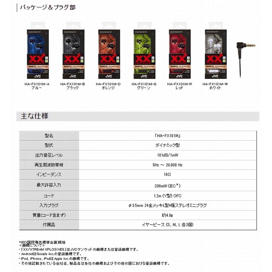 JVC リモコン マイク付きインナーイヤーイヤホン HA-FX101M 重 JVC リモコン マイク付きインナーイヤーイヤホン HA-FX101M 重