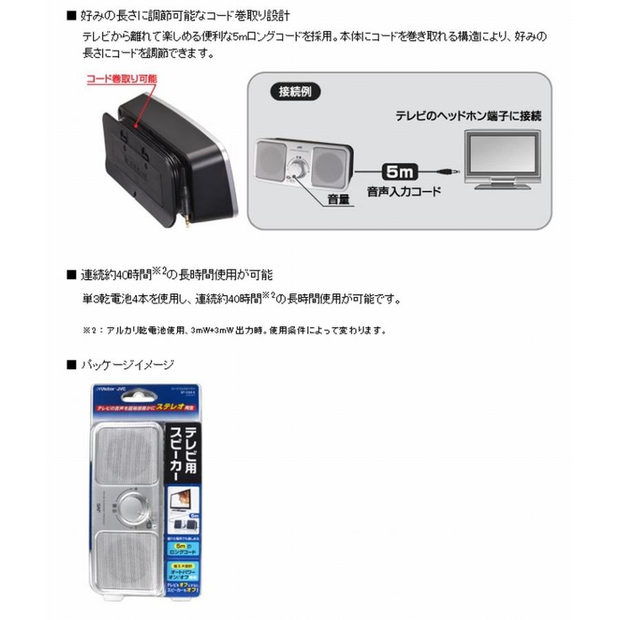 JVC お手元スピーカー SP-A55 高音質 ステレオ  簡単操作 ロングコード｜kotosquare｜03