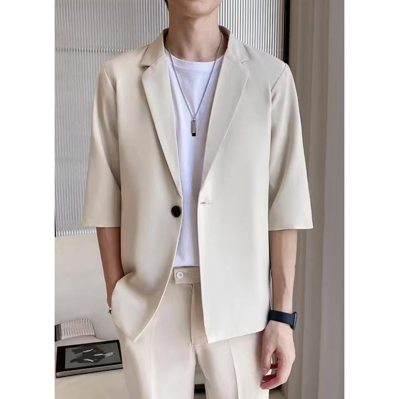 セットアップ メンズ スーツ 半袖 五分袖 夏 サマージャケット