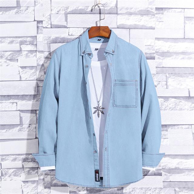 メンズファッション シンプルでおしゃれ デニムシャツ トップス メンズ シャツ 長袖 カジュアルシャツ 無地 綿100 ポケット付き 柔らかい カジュアル かっこいい 新作 Xhpgnztffh Www Boulevardrestaurants Com