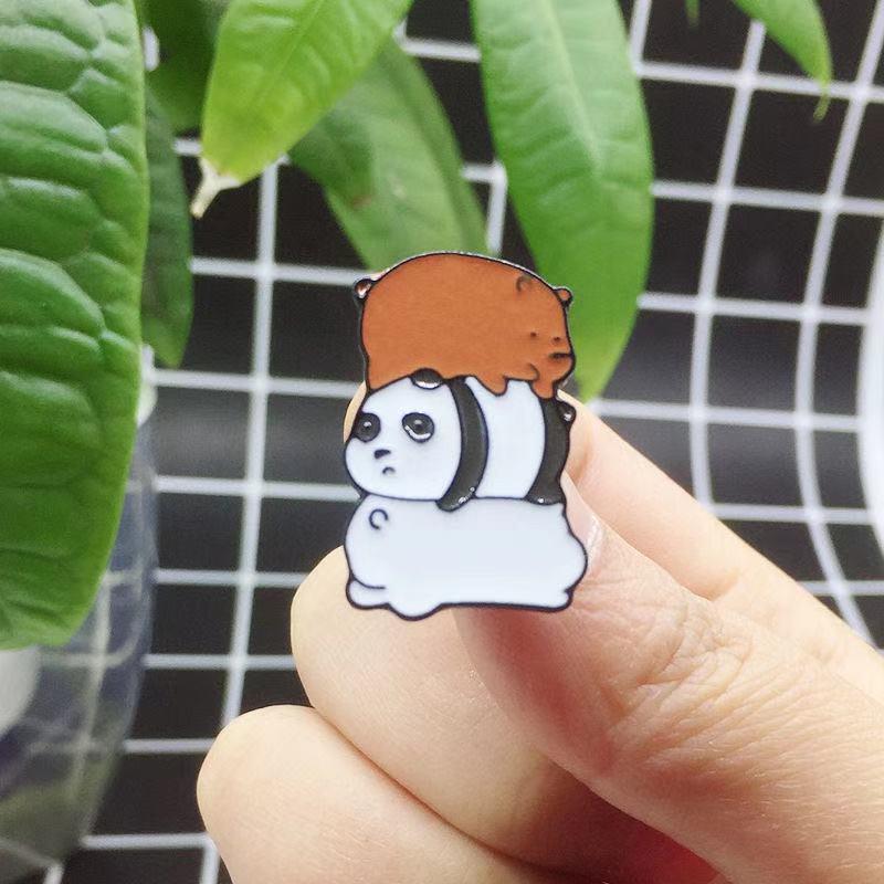 ピンバッジ ブローチ キャラクター 小ぶり カラフル 安全ピン 動物