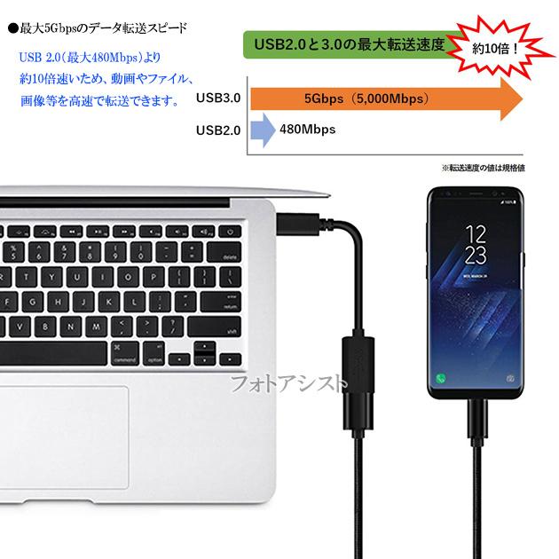 OPPO/オッポ対応 USB-C - USBアダプタ  OTGケーブル Type C USB3.1(Gen1)-USB A変換ケーブル オス-メス USB 3.0(ブラック) 送料無料【メール便の場合】｜kou511125｜03