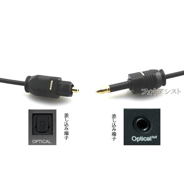 【互換品】SONY/ソニー対応光デジタルケーブル  角型-丸型Mini-TOSLINK  1.5m  Part.3　送料無料【メール便の場合】｜kou511125｜06