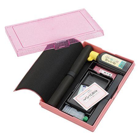 本石硯付 書道セット 習字セット ラッキーガール 二本組文鎮 : 書道